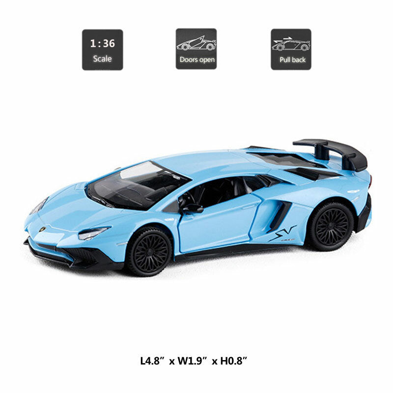 1/36 Lamborghini Aventador LP750-4 SV Model Car Diecast Toy Cars for Boys Kids