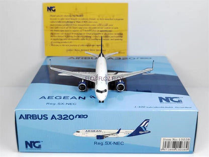 NG Models Aegean Airlines for Airbus A320 SX-NEC 1:400 Aircraft Pre-built Model