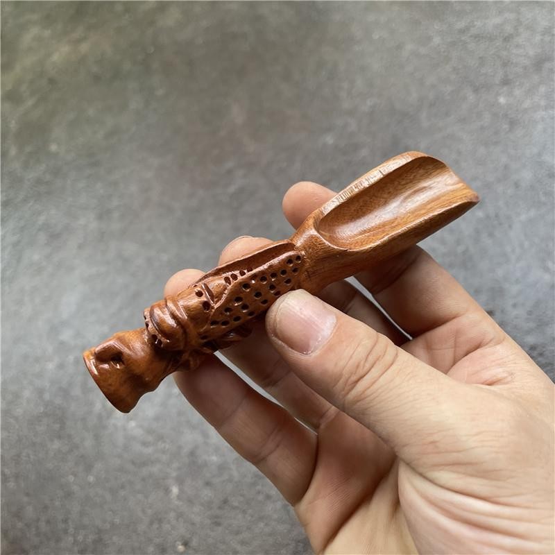 Laos Rosewood Carved Tea Spoon Tea Shovel Short Handle Tea Accessory Carrying