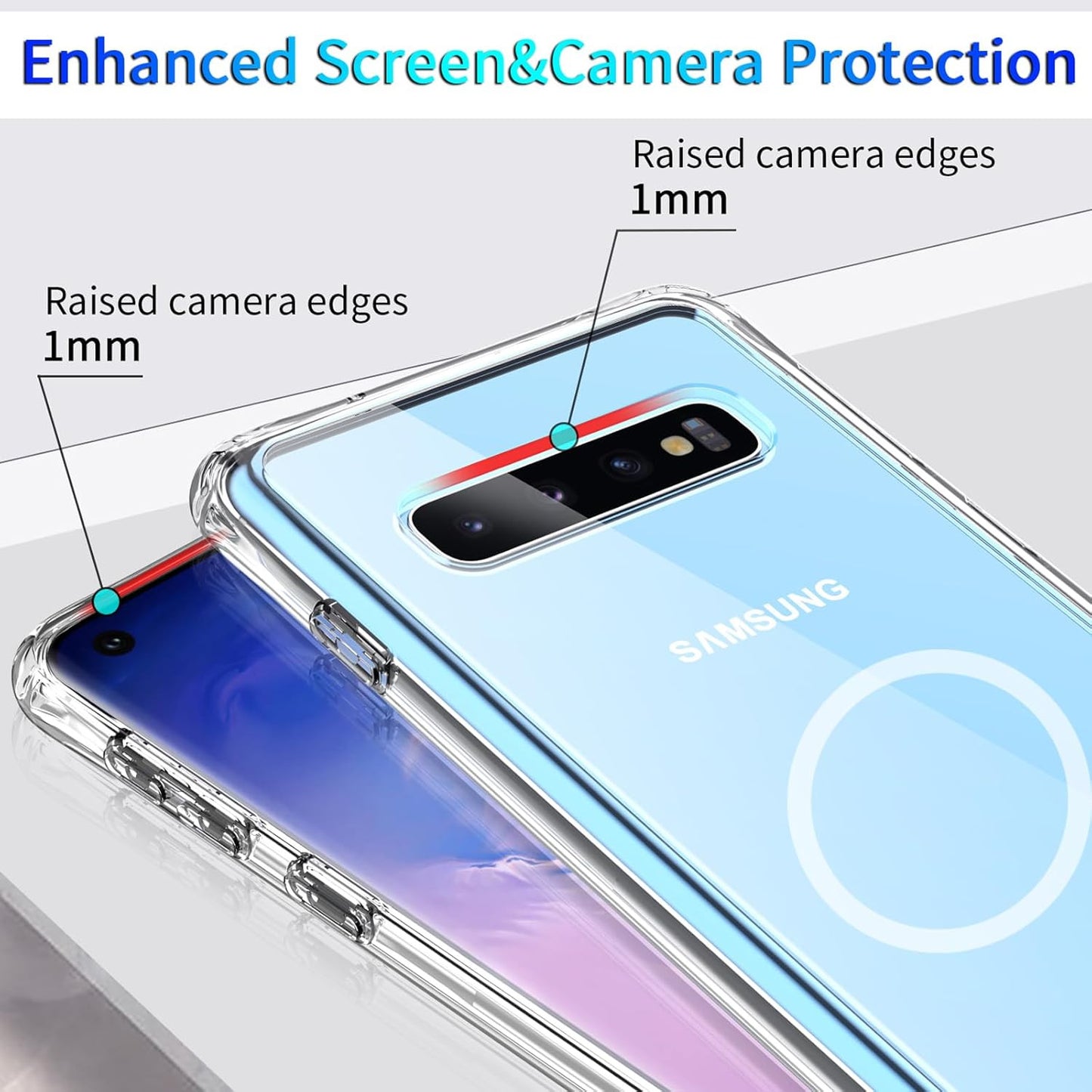 For Samsung Galaxy S10+ plus Case 6.4 Inch,With 200% Stronger Magnetic, Anti-Yel