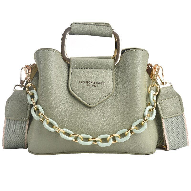 Messenger Bag Portable Bucket Bag Shoulder Bag Women Crossbody 20*17*9 CM Brown