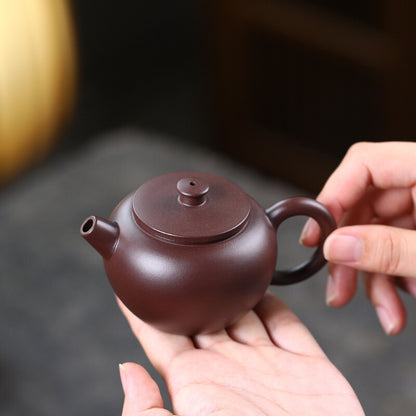 120ml Handmade Tea Pot Marked Purple Zhu Clay Julunzhu Master Pot Real Yixing