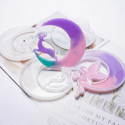 4Pcs/Set Fairy Tale Moon Animal Unicorn Mold Silicone Jewelry Craft Making Tools
