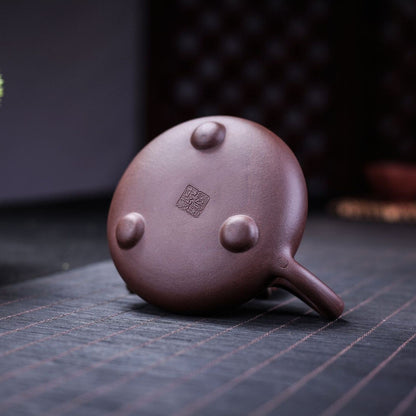 Handmade Carved Tea Pot Real Yixing Zisha Clay Shipiao Pot Ball Shaped Holes New