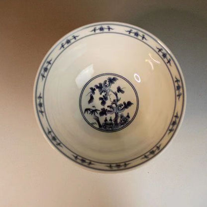 Chinese Antique Antique Porcelain Colorful Flower Tea Bowl