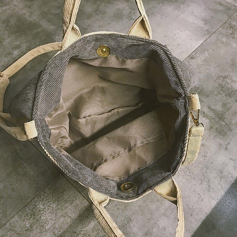 Cute Handbag Casual Travelling Large Totes Shoulder Bags Corduroy Messenger Bag