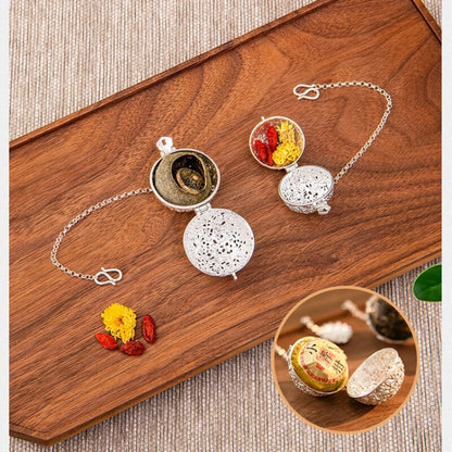 Full Handmade Artware 999 Sterling Silver Tea Stainer Filter Luxury Health Care