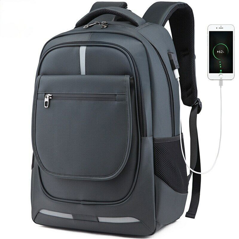 Men Backpacks 17 Inch Laptop USB Charging Bag Anti-theft Fashion Travel Rucksack