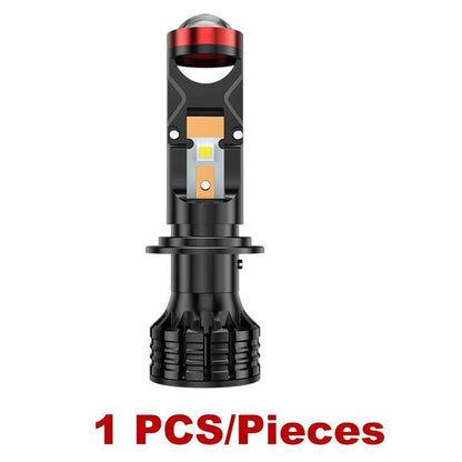 Headlight Canbus Lamp H4 9003 H7 LED Mini Projector 3D Lens 100W 30000LM Bulb 2p