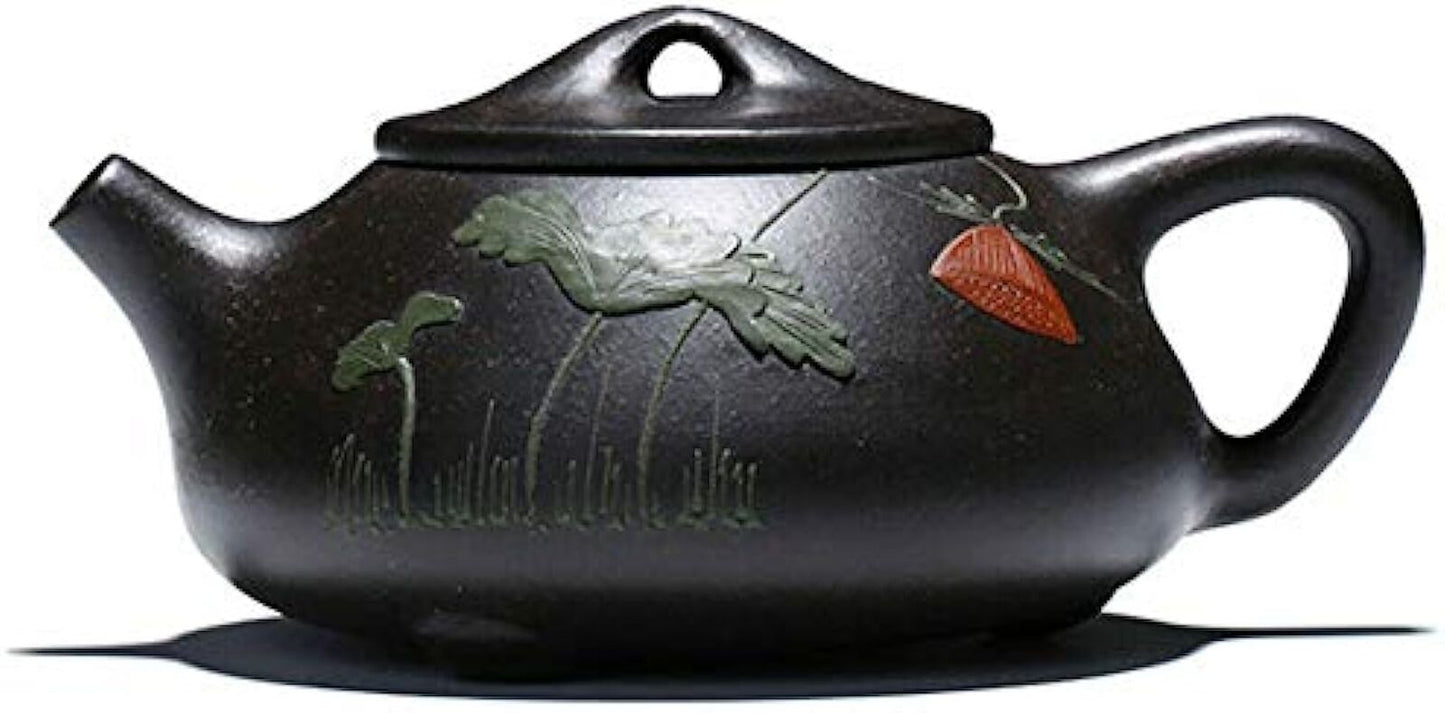 zisha Teapot 8oz Genuine Purple clay Chinese Yixing Black Jingang Shipiao Pot紫砂壶