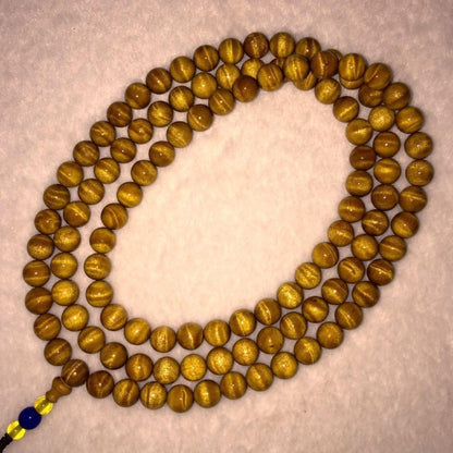 Gold Phoebe Nanmu 108 Beads Bracelet Water Grain 8mm Prayer Beads