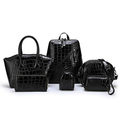 6 pcs/set Luxury Leather Composite Bags Handbag Wallet Backpack Shoulder Bag