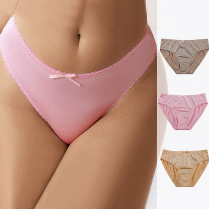 3 Pack Lot Womens Panties Briefs Solid Girl Ladies Lingeries Soft Underwear