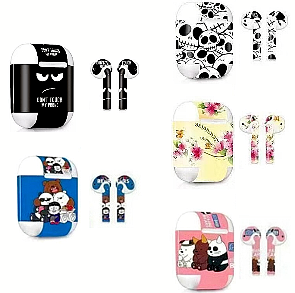 Protector Calcomania de Vinylo Forro Para Audifonos Auriculares Aairpods 1/2
