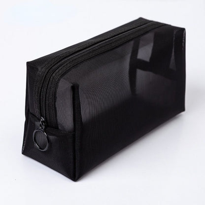 Transparent Mesh Cosmetic Bag Travel Zipper Makeup Case Organizer Storage Pouch