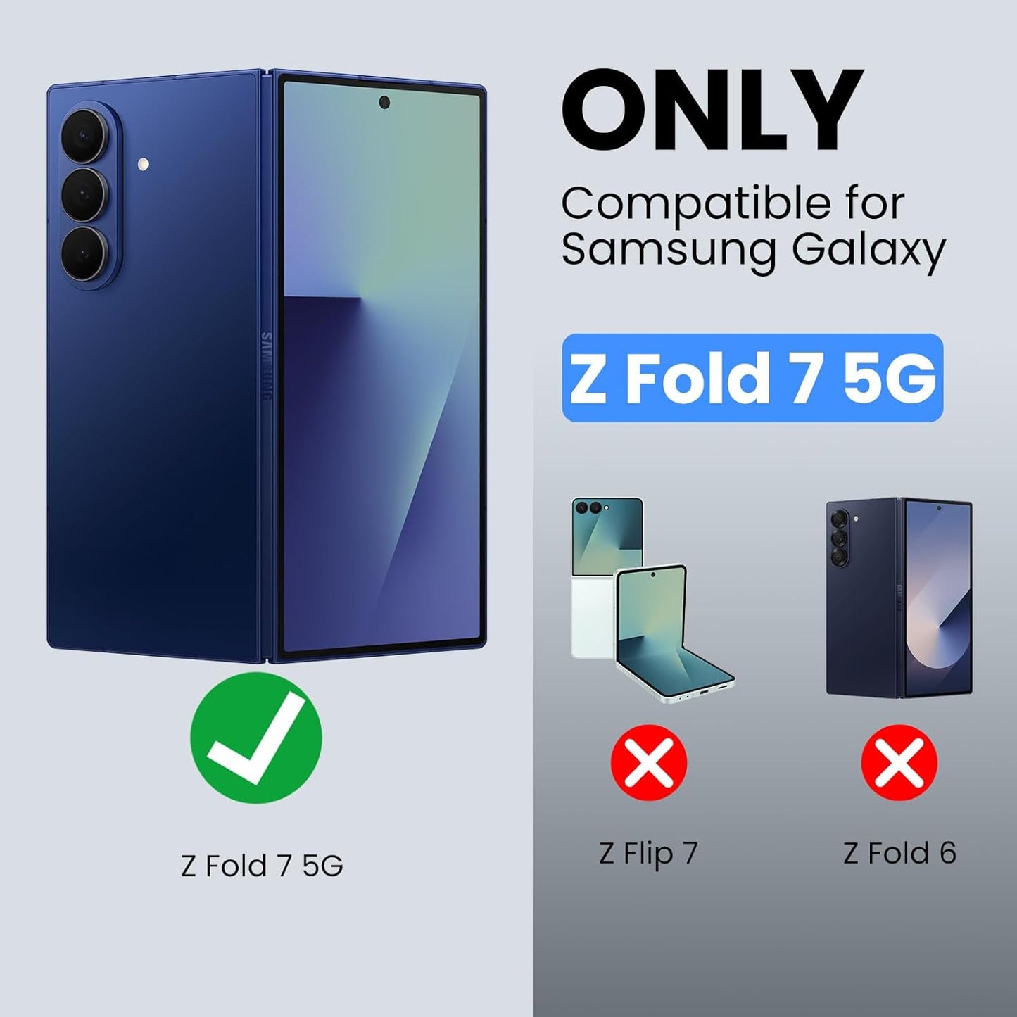 Frosted Shield Samsung Galaxy Z Fold 7 Magnetic Case, with S Pen Holder & Pen &