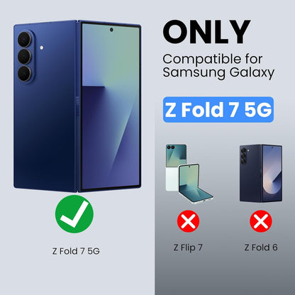 Frosted Shield Samsung Galaxy Z Fold 7 Magnetic Case, with S Pen Holder & Pen &