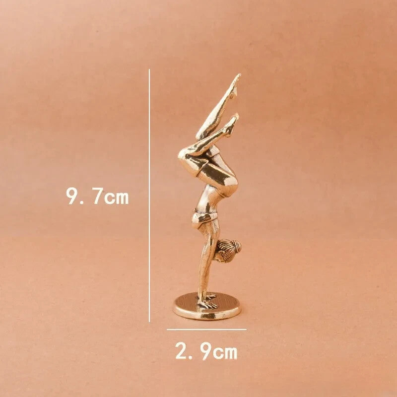 3.8 inch Solid Brass Inverted Goddess Yoga Pose Beauty Body Model Statue Decor