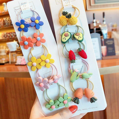 Hair Bands 10/20 Pcs/Bag Shiny Flowers Baby Scrunchies Rubber Kids Accessories