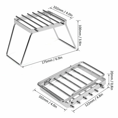 1pc Stainless Steel Burner Stove Stand Camping Folding Bracket Holder Grill Part