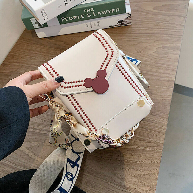 PU Leather Crossbody Bags For Women small Shoulder Handbag Chain Bag
