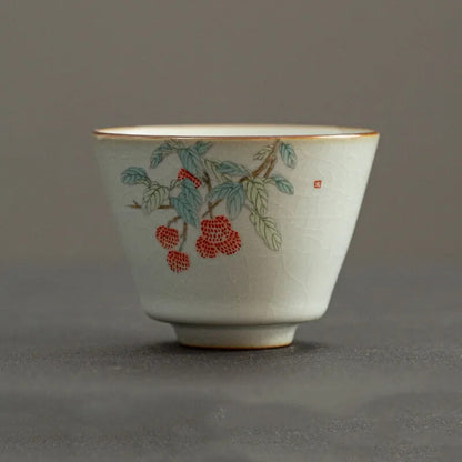 Ru Kiln Teacup Persimmon Ceramic Tea Cup Personal Single Cup Boutique Tea Set
