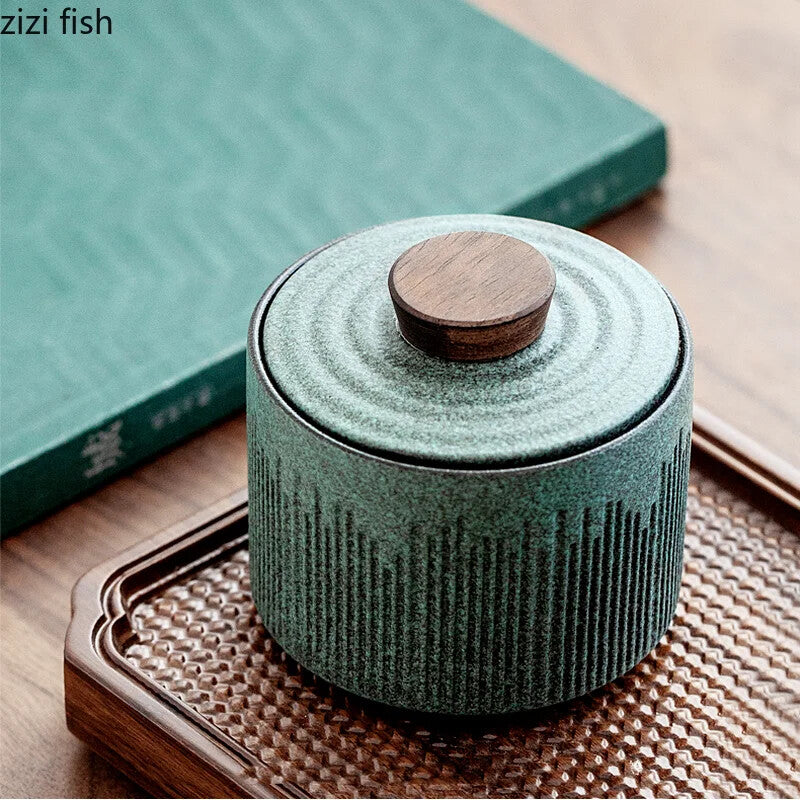 Small Tea Caddy Jar Sealed Jar Decorative Tank Tea Box Portable Tea Can Tea