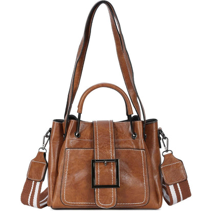 Womens Faux Leather Handbag Messenger Crossbody Shoulder Bag Satchel Tote Purses