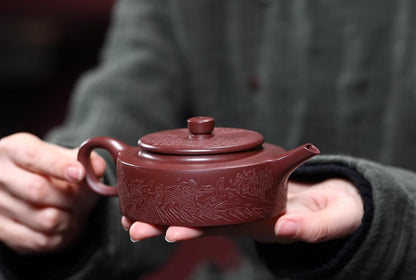 190cc chinese Yixing Handmade Zisha teapot Purple Clay ZhouPan Gongfu Tea Pot