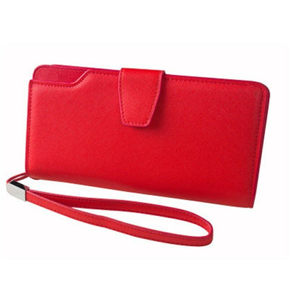 Women's Wallet Female Clutch Purse Cash Clip Handbag Leather Long Zipper Clamps