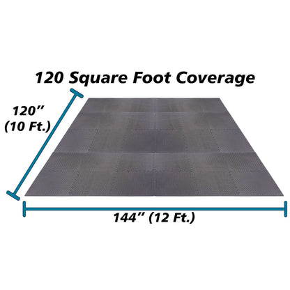 120 Sq Ft/30 Interlocking Foam Tiles ½" Thick Exercise Mat - Soft & Comfortable