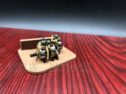 1: 72 3Pcs World War II Chinese Heavy machine gun Group Soldier Model Winter