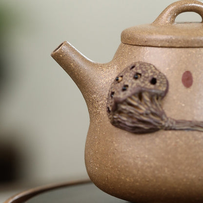 Handmade Tea Pot Lotus Carved Relief Real Yixing Zisha Duan Clay Master Pot New