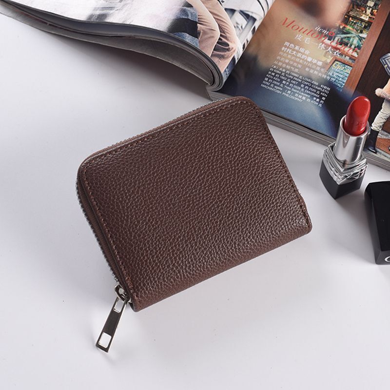 Coin Bag Zipper Mini Wallets Purse Thin Wallet Unisex Synthetic Leather 8*2*10CM