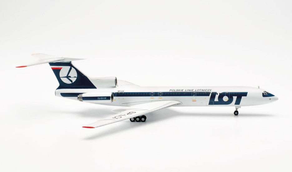 1:200 24CM Herpa LOT Tupolev TU-154M Passenger Airplane Diecast Aircraft Model