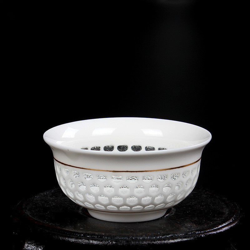 2pcs/lot 45ml Tea Cup Hollow-out Design Cup of Tea Ceramic Porcelain Cup