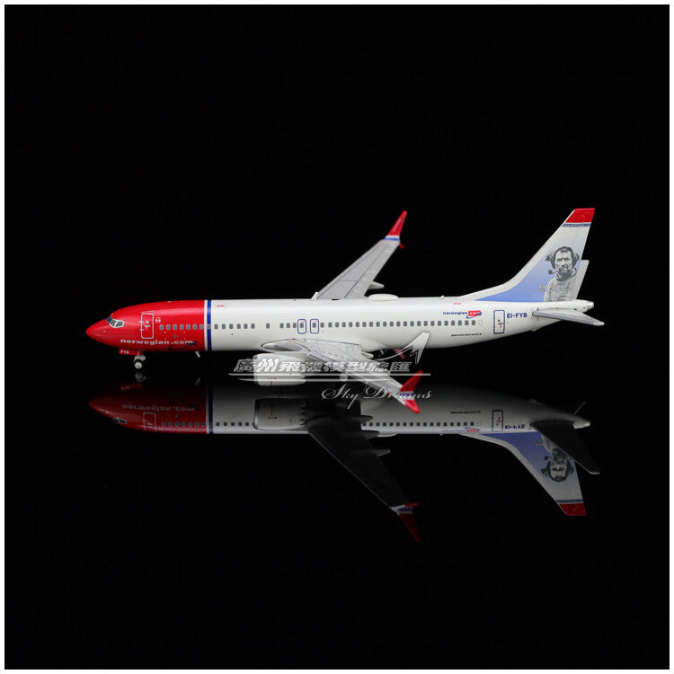 1:400 JC Wings Norwegian Air Shuttle BOEING 737 MAX 8 Airplane Diecast Model