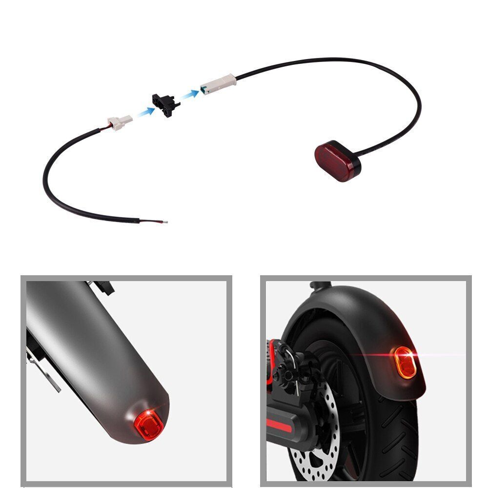 Brake Light Electric Scooter Rear Taillight Lamp LED Stoplight Battery Cable 1PC