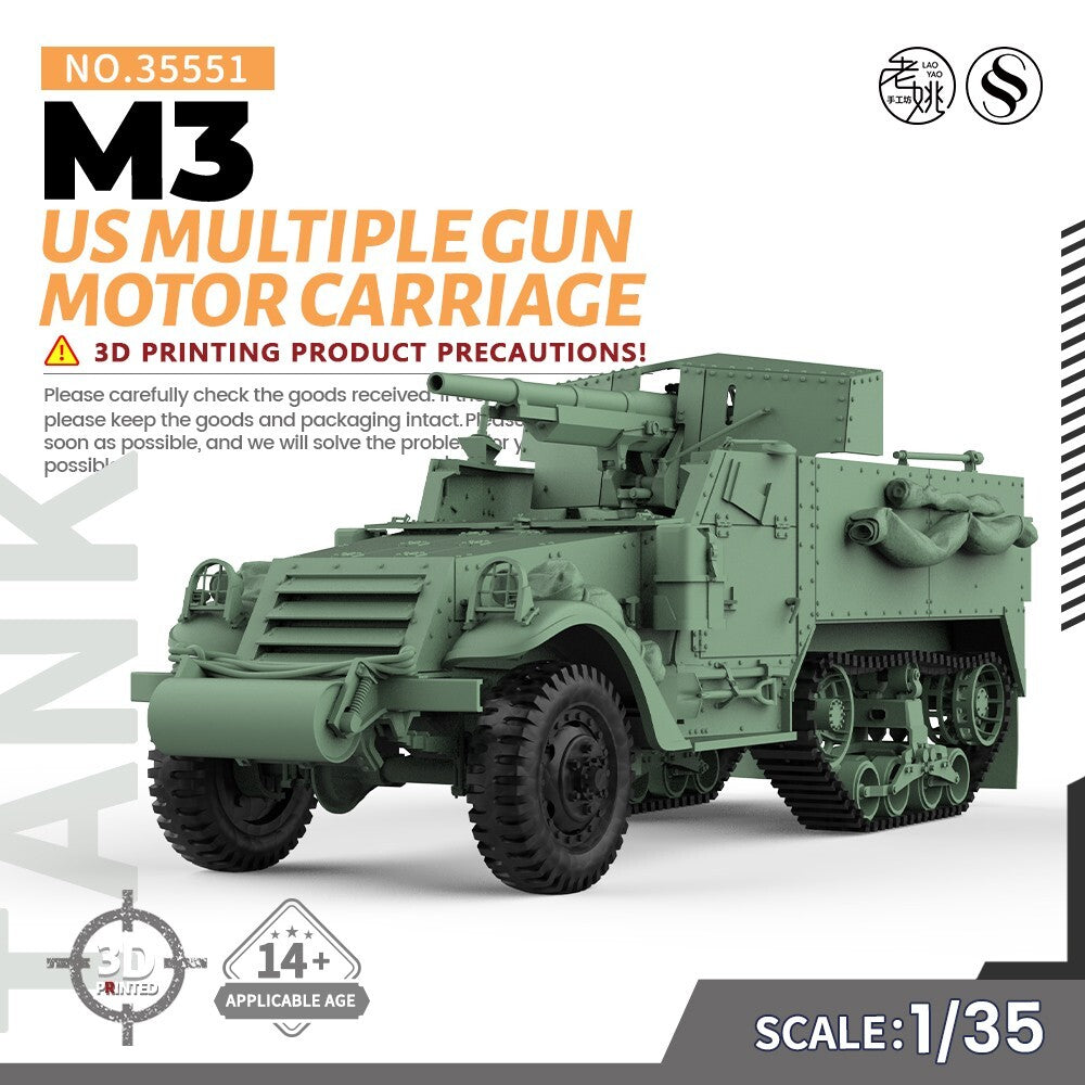 SSMODEL SS35551 1/35 Military Model Kit US M3 Multiple Gun Motor Carriage