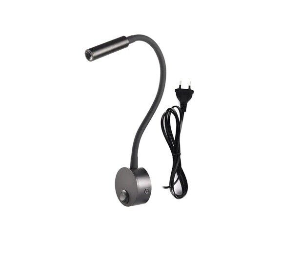 Wall Lamp 3W Aluminum Black Silver Home Hotel Loft Bedside Reading Book Lighting