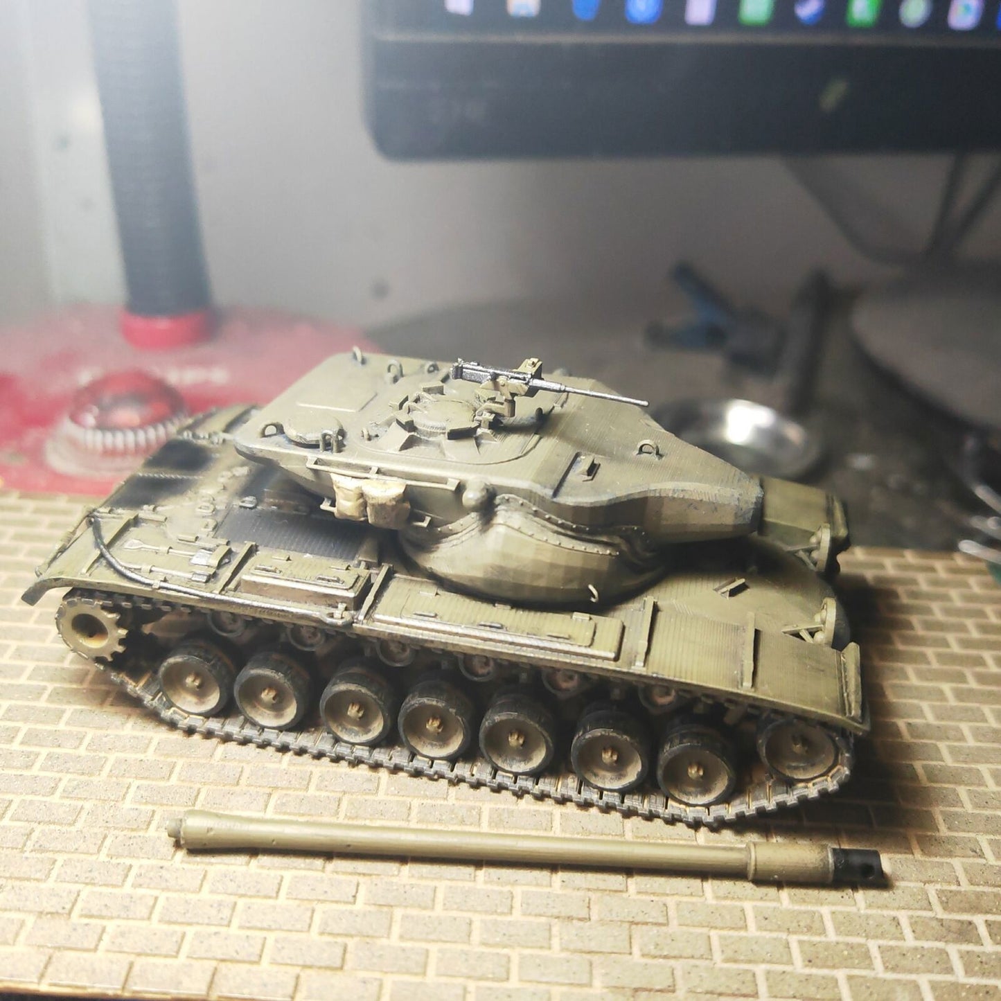 Homemade 1/72 U.S. T57 Heavy Military Main Battle Tank Finished Model Ornament