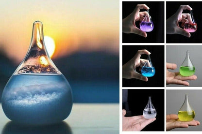 Weather Predictor Barometer 8x5cm Glass Droplet Storm Forecaster Bottles Decors