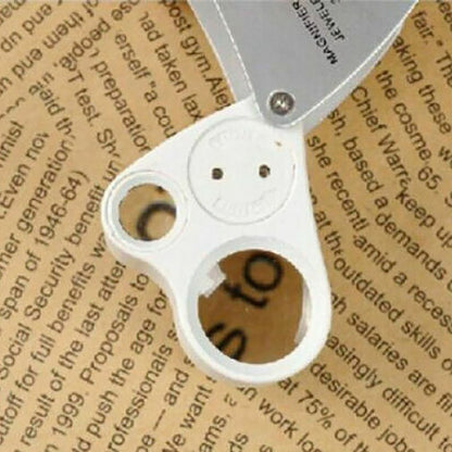 30x 60x Jeweler's Loupe Dual lenses Band Light Antique geology Magnifier Lens C