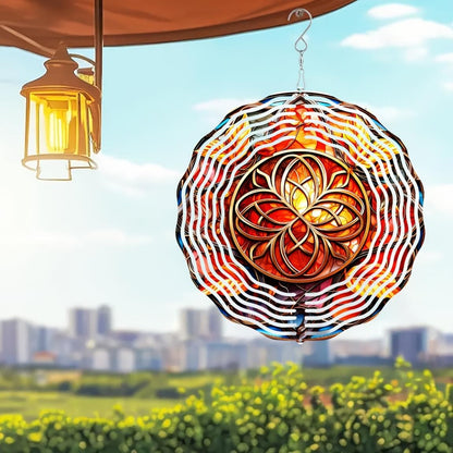 CIFbuy 10 Inch Celtic Wind Spinner 3D Metal Garden Decor Rotating Geometric Art