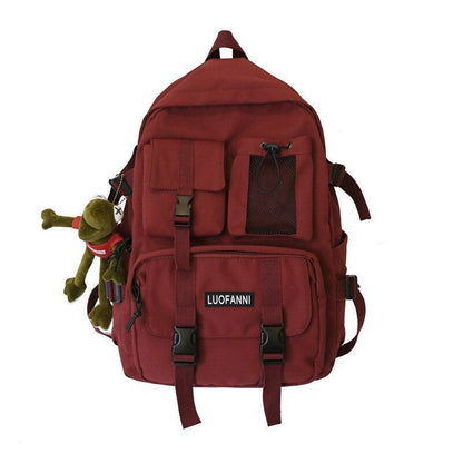 Multiple Pocket Waterproof Nylon Backpack Insert Buckle Schoolbag Book Bags 1 PC