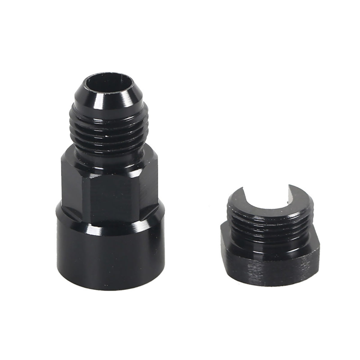 AN6 to 5/16in & 3/8in Aluminum Straight Fitting Angle Fuel Line EFI Adapter