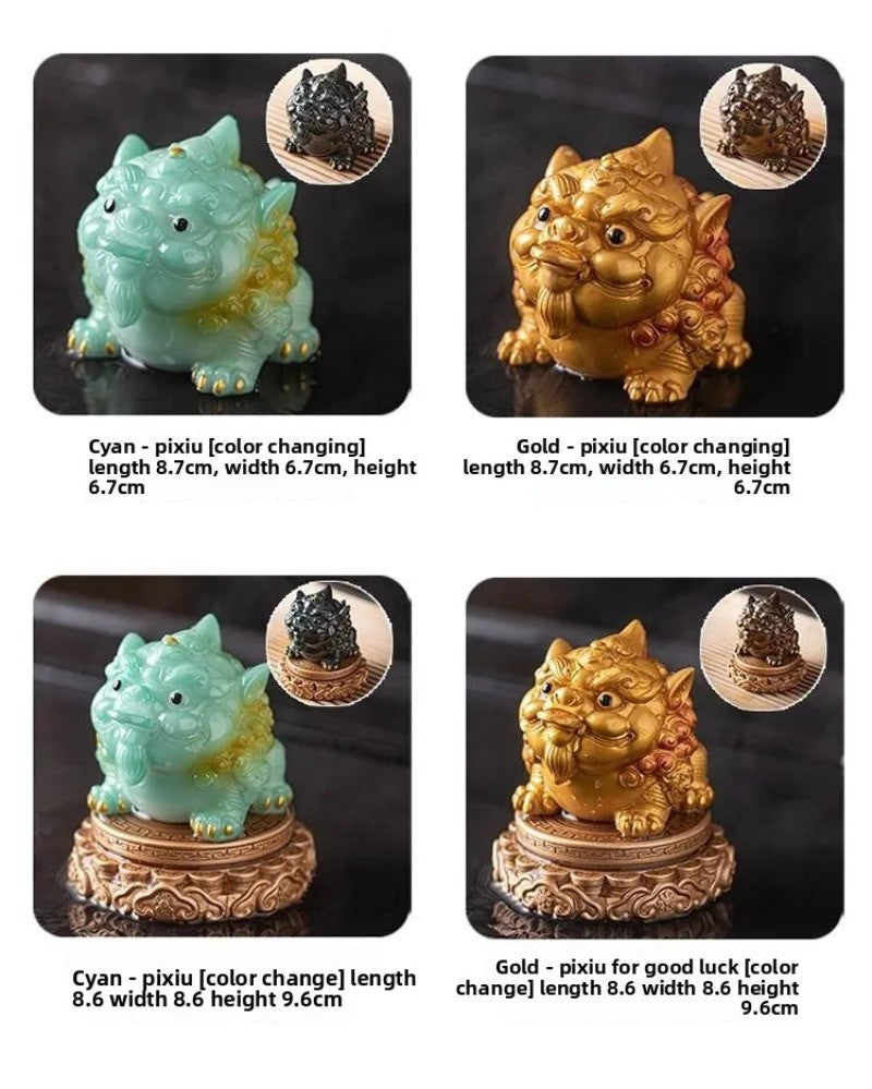 Resin Color Changing Tea Pet Ornament PI Xiu Tea Table Tea Tray Kung Fu Teaware