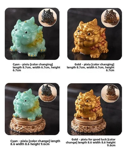 Resin Color Changing Tea Pet Ornament PI Xiu Tea Table Tea Tray Kung Fu Teaware