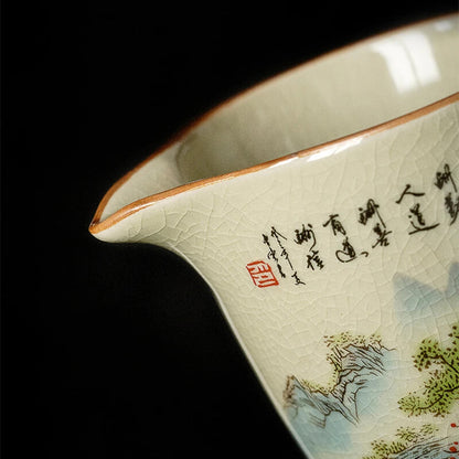 Ceramic Pottery Fair Cup Chinese Kung Fu Tea Vintage Zen Tea Sea Teacup Teaware