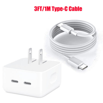 35W Portable Fast Charger Adapter Dual PD USB-C For iPhone 16 15 14 13 Pro Max